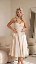 Monroe Midi Dress Beige